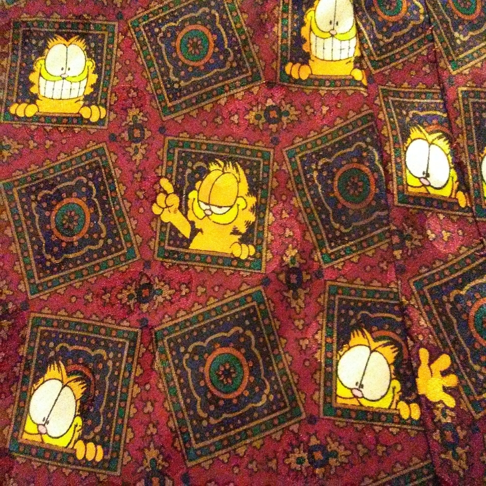 Paws Addiction Garfield Silk Tie 3.75 x 56 in. EUC